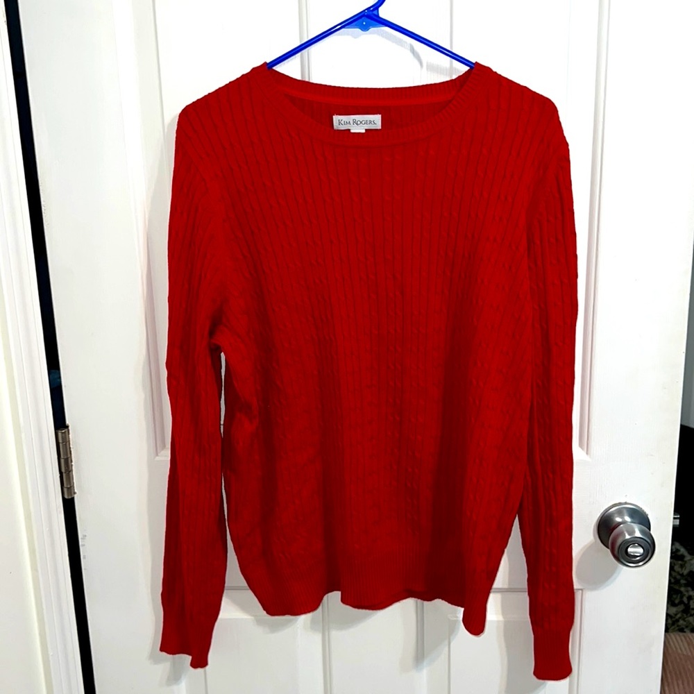 Kim Rogers Red Large Knit Sweater❤️